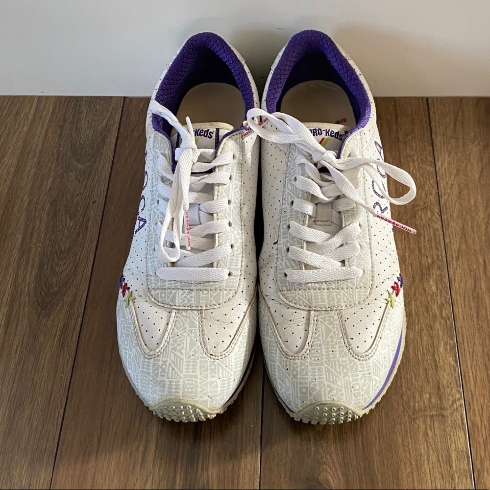Keds White and Purple Retro Sneakers